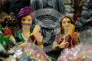 Musician couple, A display of dolls, Golu festival navaratri.