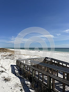 Navarre Beach Florida walkway with beach view