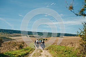 NAVARRE, SPAIN - OCTOBER 2022 pilgrim walking in French Way Camino Frances to Santiago de Compostela