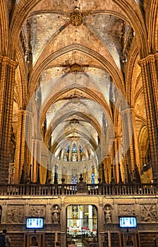 Nave of the cathedral of Barcelona