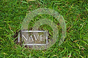 Nave - a mark indicating where the ruins of the temple are stand