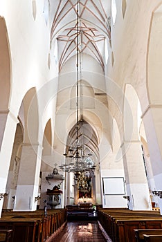 Nave of Oleviste church in Tallinn photo