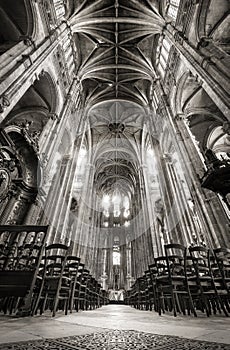 Nave with Vaulted Arches, Church of Saint Eustache, Paris, France photo