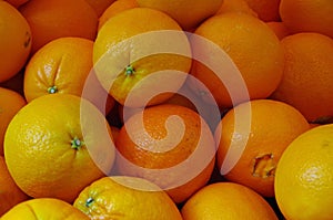 Navel oranges close up for market