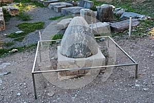 Navel stone in Delphi, Greece