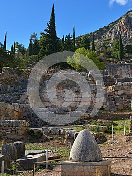 Navel stone in Delphi, Greece