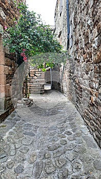 In the stone and cobblestone village of Naves photo