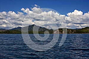 navigable foam lagoon and coastline