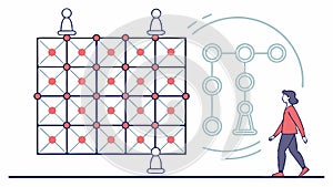Navigating Complexity Network System, vector design Generative AI