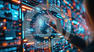 Navigating a Futuristic Interface with Interactive Data Visualizations