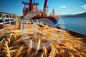 Navigating the global markets with wheat export, grains traverse borders, international trade and sustenance, global