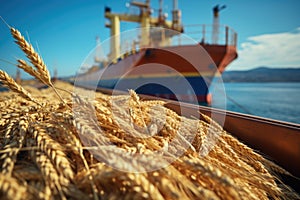 Navigating the global markets with wheat export, grains traverse borders, international trade and sustenance, global