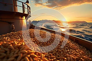 Navigating the global markets with wheat export, grains traverse borders, international trade and sustenance, global