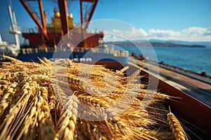 Navigating the global markets with wheat export, grains traverse borders, international trade and sustenance, global