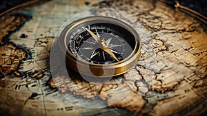 Navigating History: A Compass and Map on a Journey of Discovery