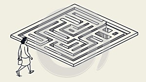 Navigating the Maze: Journey & Problem Solving, vector design Generative AI