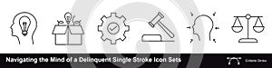 Navigating the Mind of a Delinquent Single Stroke Icon Sets