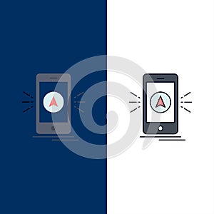 navigation, app, camping, gps, location Flat Color Icon Vector