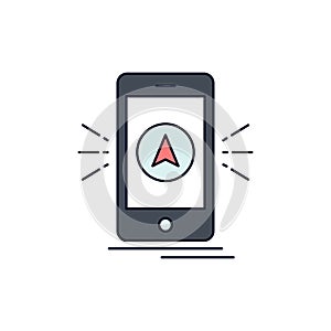 navigation, app, camping, gps, location Flat Color Icon Vector