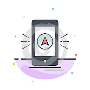 navigation, app, camping, gps, location Flat Color Icon Vector