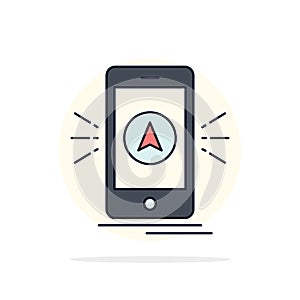 navigation, app, camping, gps, location Flat Color Icon Vector