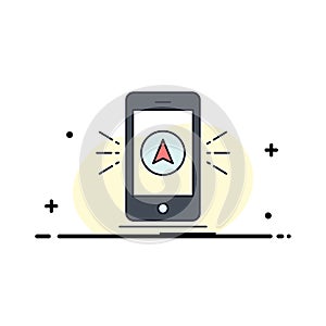 navigation, app, camping, gps, location Flat Color Icon Vector