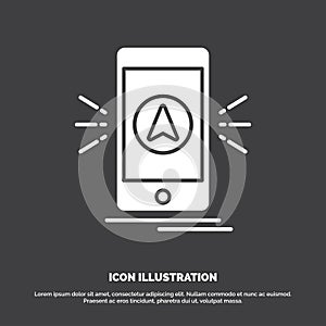 navigation, app, camping, gps, location Icon. glyph vector symbol for UI and UX, website or mobile application