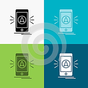 navigation, app, camping, gps, location Icon Over Various Background. glyph style design, designed for web and app. Eps 10 vector