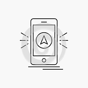 navigation, app, camping, gps, location Line Icon. Vector isolated illustration