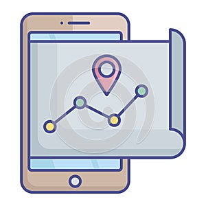 Navigation app Fill Vector icon which can easily modify or edit