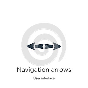 Navigation arrows icon vector. Trendy flat navigation arrows icon from user interface collection isolated on white background.