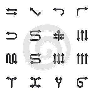 Navigation arrows vector icons set