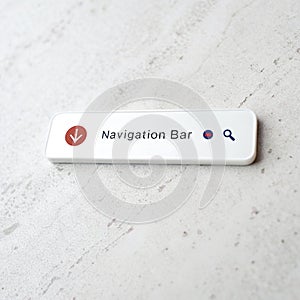 Navigation bar isolated on white background photo
