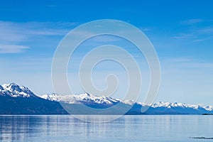 Navigation on Beagle channel, beautiful Argentina landscape