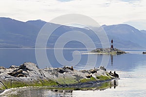 Navigation on Beagle channel, beautiful Argentina landscape