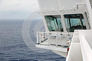 Navigation bridge of oil tanker.