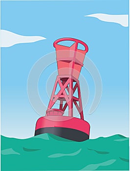 Navigation Buoy Vector Illustration