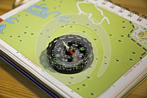 Navigation Compass and Map