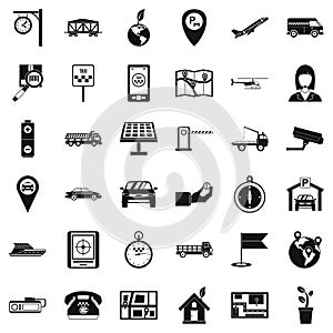 Navigation complex icons set, simple style