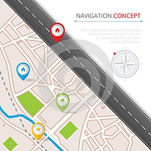 Navigation concept with pin pointer