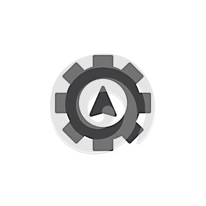 Navigation cursor gear vector icon