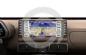 Navigation device in the car 3d render
