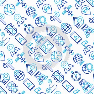 Navigation and direction seamless pattern