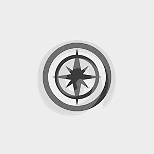 Navigation icon in a flat design in black color. Vector illustration eps10