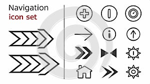 Navigation icon set, direction and route symbols. vector design Generative AI