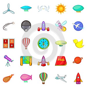 Navigation icons set, cartoon style
