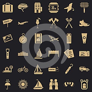 Navigation icons set, simple style