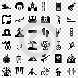 Navigation icons set, simple style