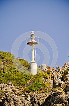 Navigation. Lighthouse on the rocks