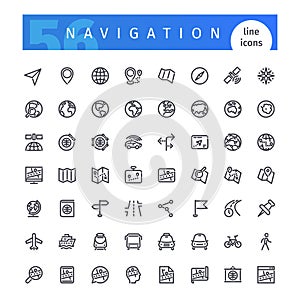 Navigation Line Icons Set